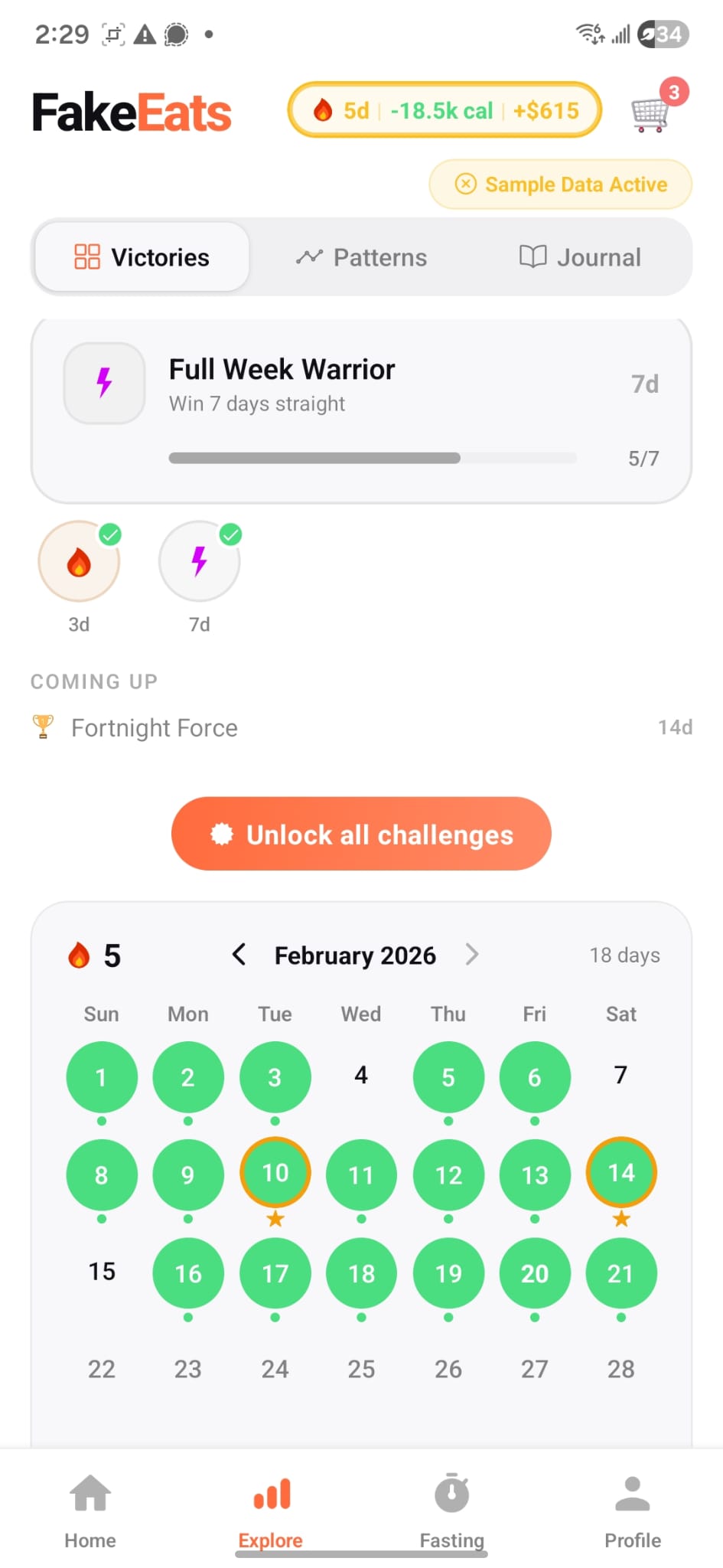Victories & calendar